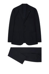 Slim Fit Lounge Travel Suit In Washable Wool